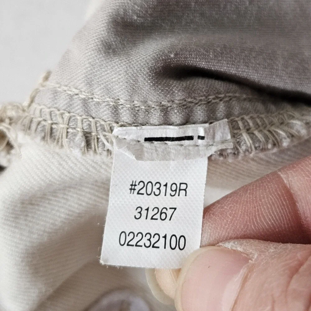 SPANX Jeans Women's M 28x29.5 Stretch Twill Cargo‎ Ivory Pockets Hem Zip Joggers